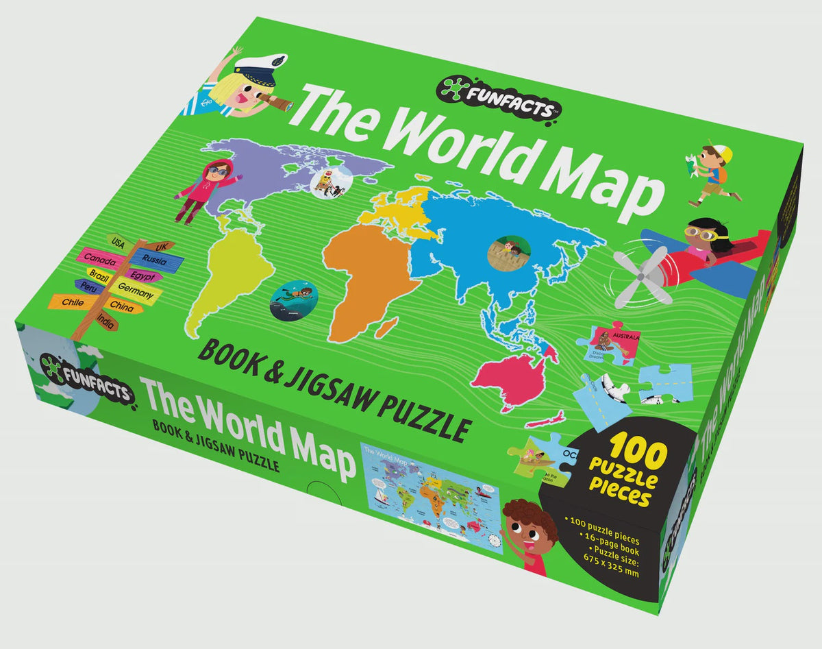 Book & Jigsaw - Fun Facts - The World Map – GoGoKids Toy & Book Shop ...