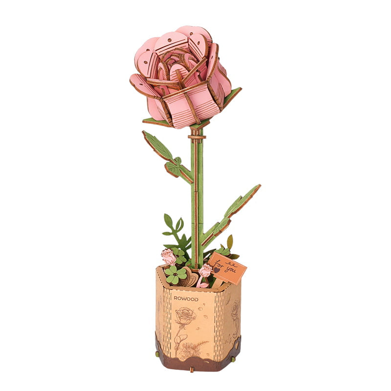 Robotime ROWOOD Pink Rose GoGoKids Toy & Book Shop New Zealand Buy Toys | Books | Gifts for Kids in New Zealand Robotime ROWOOD Pink Rose GoGoKids Toy & Book Shop New Zealand Buy Toys | Books | Gifts for Kids in New Zealand